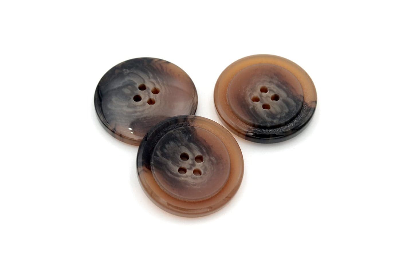 20PCS 4 Holes Sewing Round Craft Buttons Resin Snaps for Blazer Shirts DIY Accessories Brown 23mm