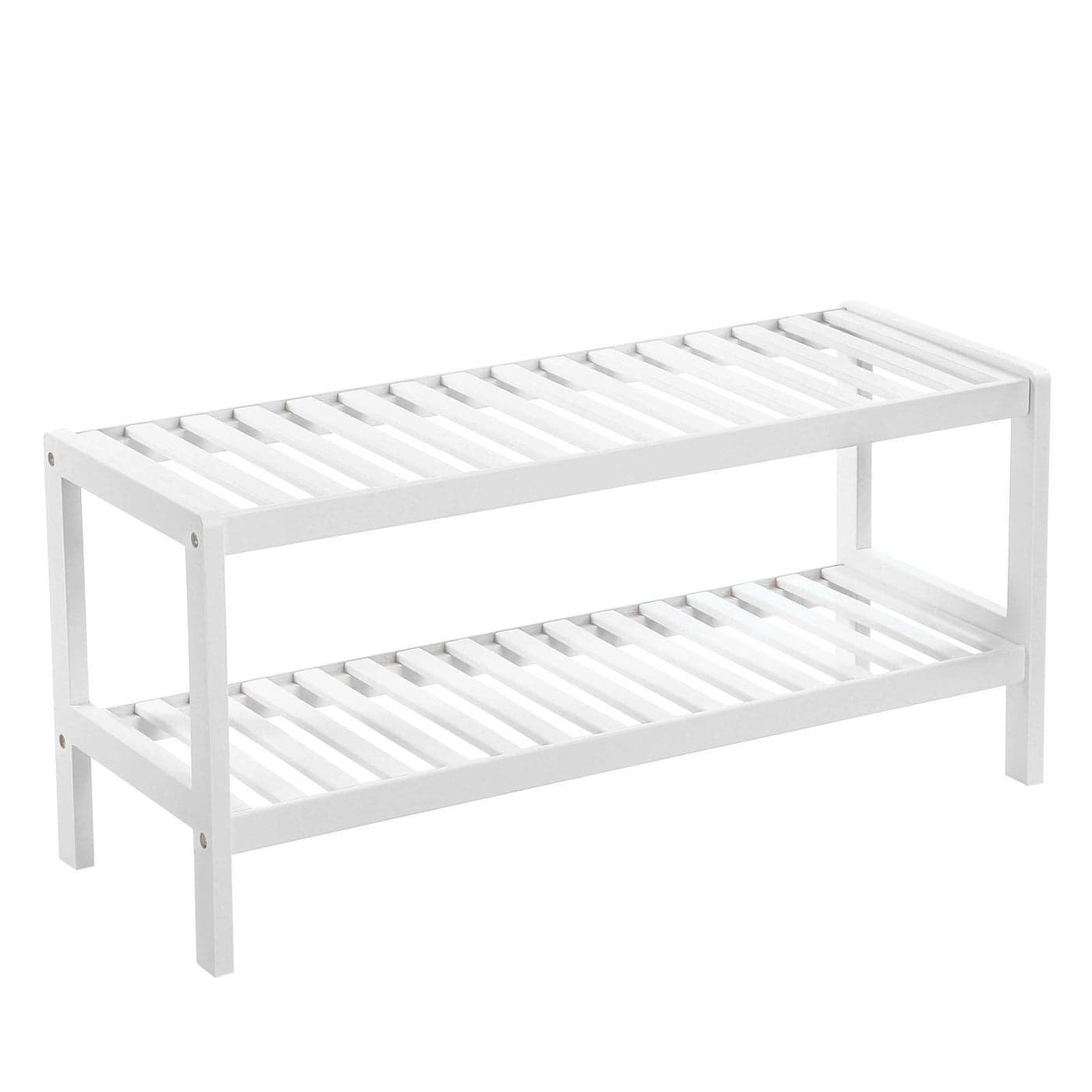 SONGMICS Bamboo Shoe Rack 3Tier Storage Shelf 70 x 26 x 55 cm W x D x H ideal for Hallway Bathroom Living Room and Corridor White LBS13W