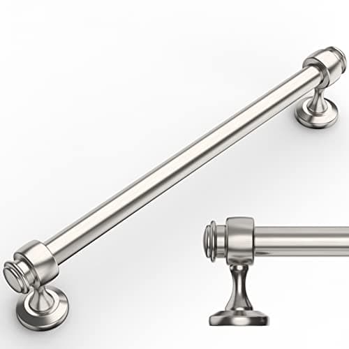 Amerdeco 10 Pack Brushed Satin Nickel Cabinet Pulls 7 Inch Hole Centers, 8 Inch Length Handles for Kitchen Cabinet Hardware,Solid Cabinet Handles for Bathroom Drawer Handles IH0005…