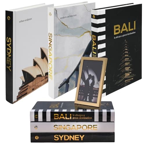 Decorative Books for Home Decor - Black and Gold Foiled Decor Books for Coffee Table - Decorative Hardcover Display Faux Books for Bookshelf – Fashion Designer Books Decor Set of 3