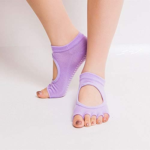 Digital Shoppy Women's Anti-Slip Massage Foot Care Tool Yoga Health Gel Orthopedic Socks (Light Purple; Medium) -1 Pair