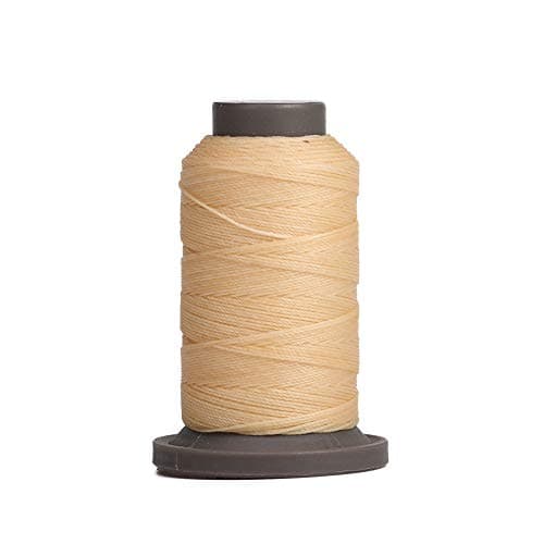 WUTA Round Waxed Thread Special Design for Leather Hand Sewing Leather Thread Wax String Polyester Cord Leather Craft Stitching Bookbind Lvory 045mm 131Yards