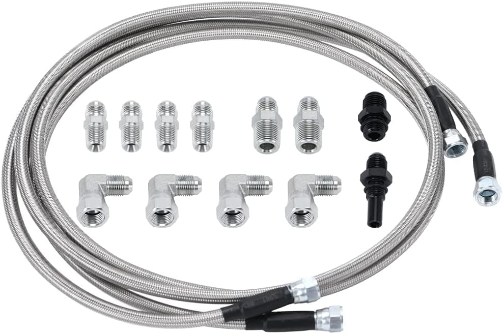 6AN 70" Transmission Fluid Oil Cooler Hose Line Kit for GM Chevy and Ford Transmissions