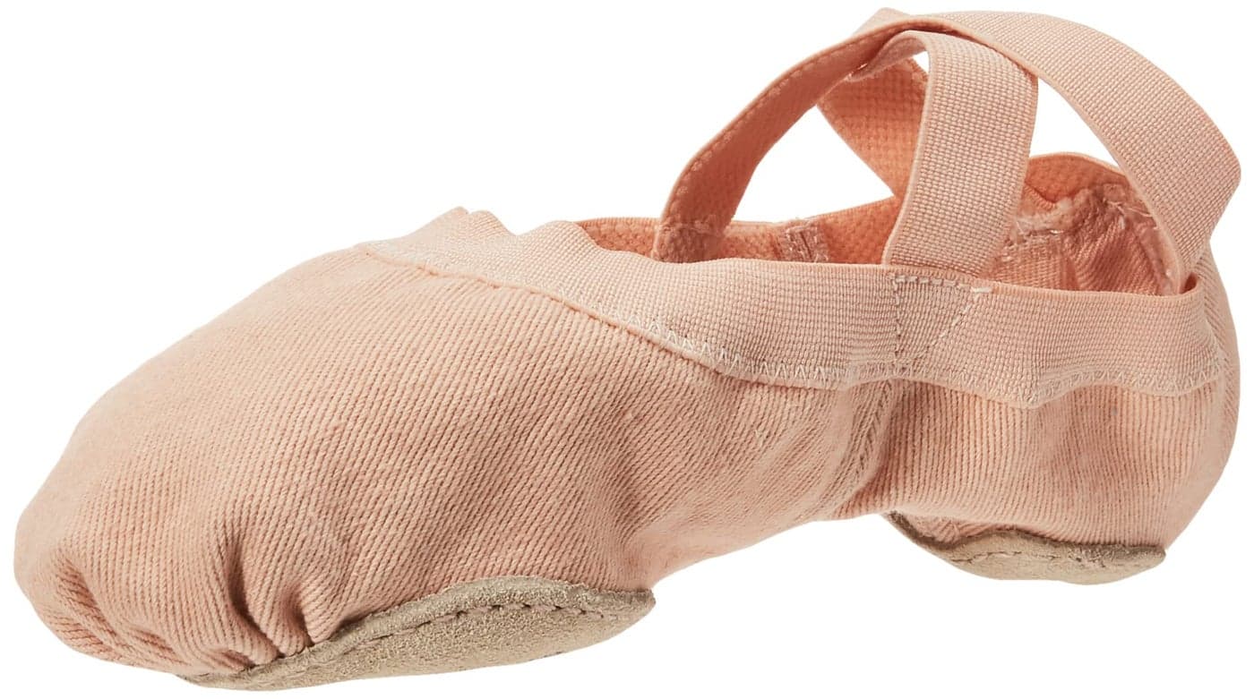 Bloch Dance Women's Synchrony Split Sole Stretch Canvas Ballet Slipper/Shoe, Pink, 4 Medium