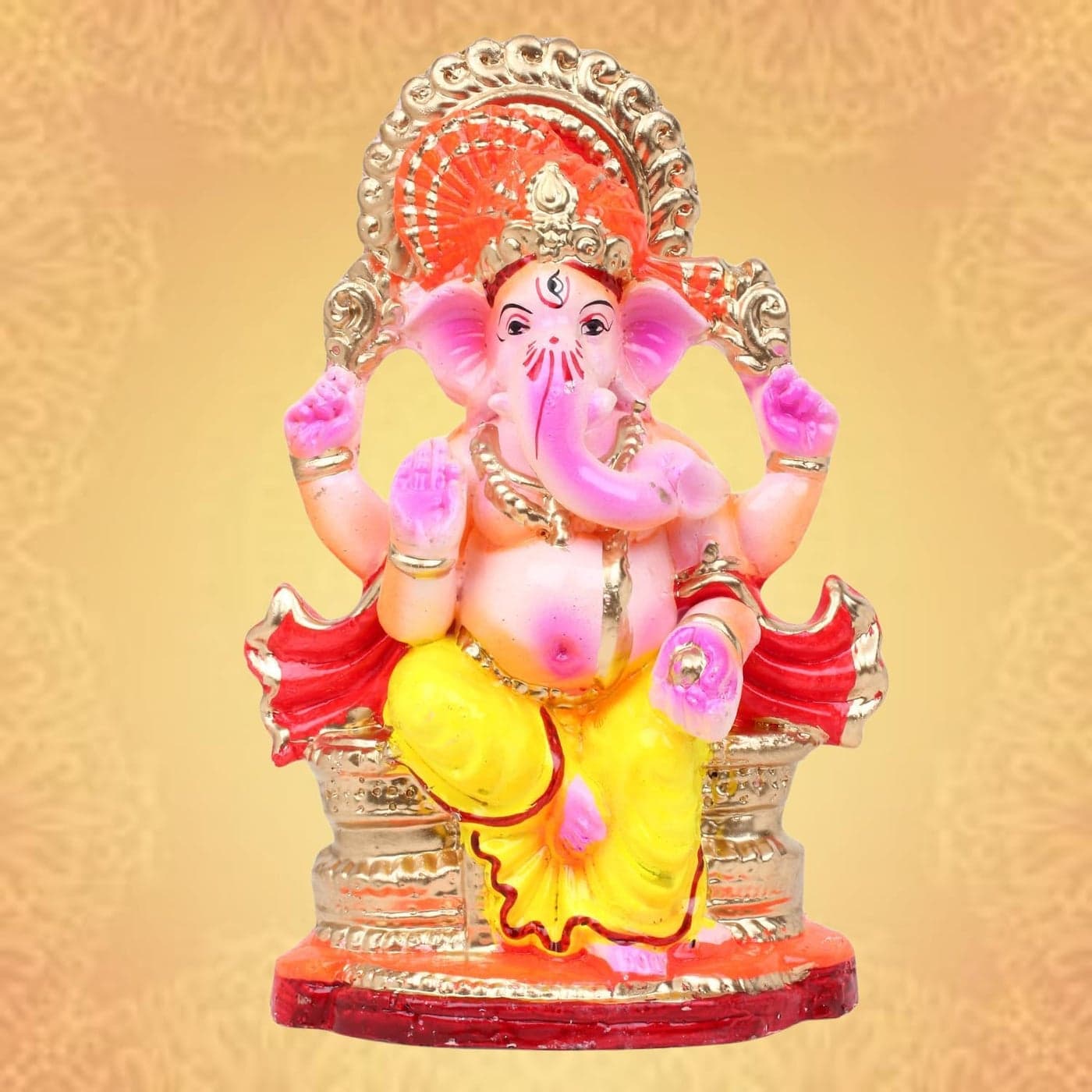 Dipika Enterprises Eco Friendly Ganesha Idol Ganpati murti for Home visarjan Water Soluble Ganpati Idol 75 Inches