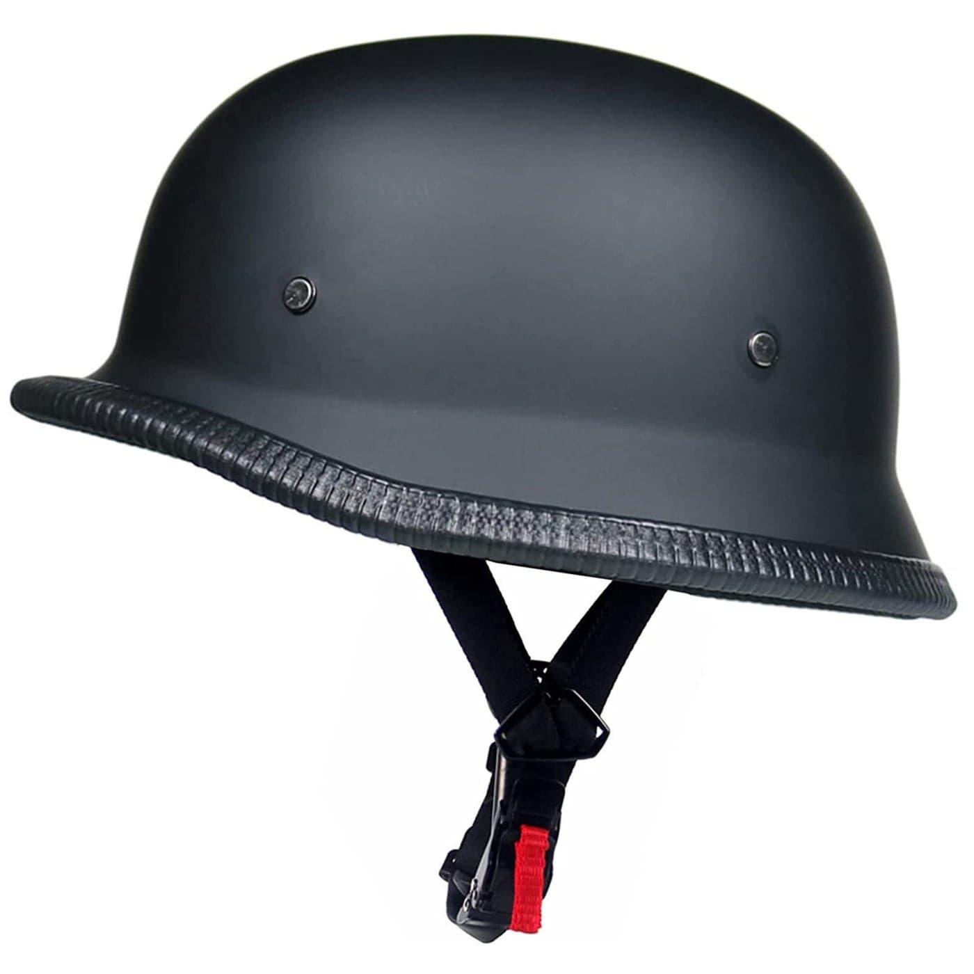 German Style Motorcycle Half Helmet Open Face Adult Men Women DOT Approved Retro HelmetMatte Black Middle
