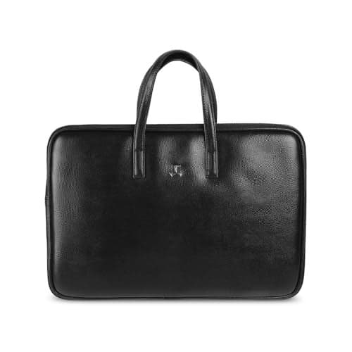 Mochi Unisex Adults Black Casual Synthetic Soft Body Zipper Closure Solid Laptop Bags With 1 Pocket And 1 Compartments (37-55)