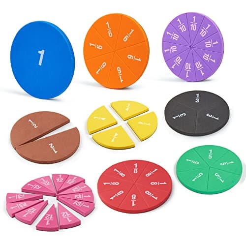 stochastic box Magnetic Fraction Tiles Circles 51 pcs Fraction Bars Set Rainbow Math Manipulatives for Preschool Elementary School Classroom Educational Kit