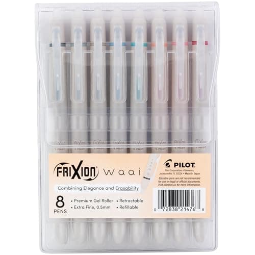 Pilot FriXion Waai Erasable Gel Pens 8Pack Pouch Extra Fine Point 05 mm Assorted Colors FriXion Erasable Pens For School Journaling Office Writing