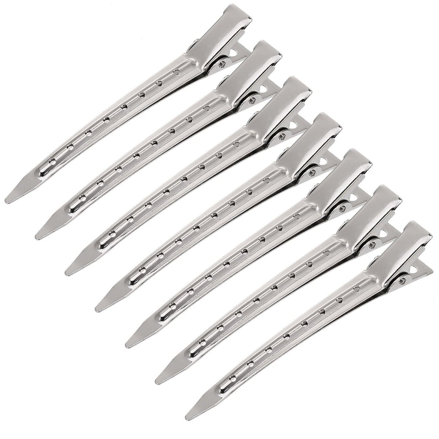 24 Pieces Duck Bill Hair Clips 35 Inches Duckbill Hair Clips Metal Alligator Curl Clips for Women Styling Sectioning Long Hair Sectioning Clips with Holes