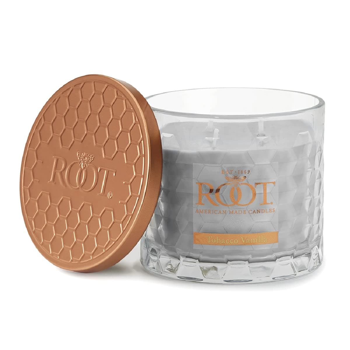 Root Candles Scented Candles Honeycomb Glass Premium Handcrafted Beeswax Blend 3Wick Candle 12Ounce Tobacco Vanilla