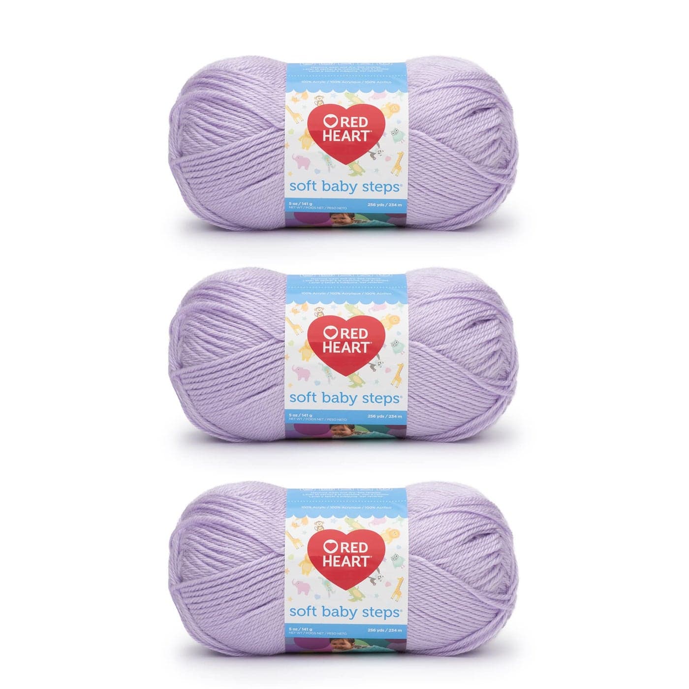 Red Heart Soft Baby Steps Lavender Yarn 3 Pack of 141g5oz Acrylic 4 Medium Worsted 256 Yards Knitting Crocheting Crafts
