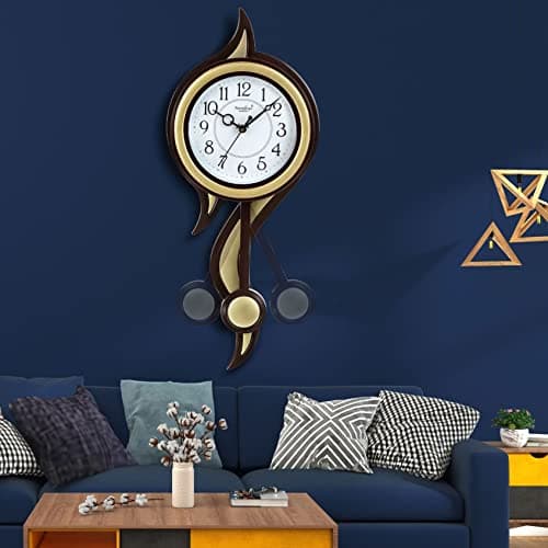 Harbour Analog Latest Stylish New Models Wall Clock with Pendulum for Home Living Room Hall Bedroom (Size Height 52 CM X Width 22 CM)- Home Decor Big Size Wall Clock Mz AD MJSL 3