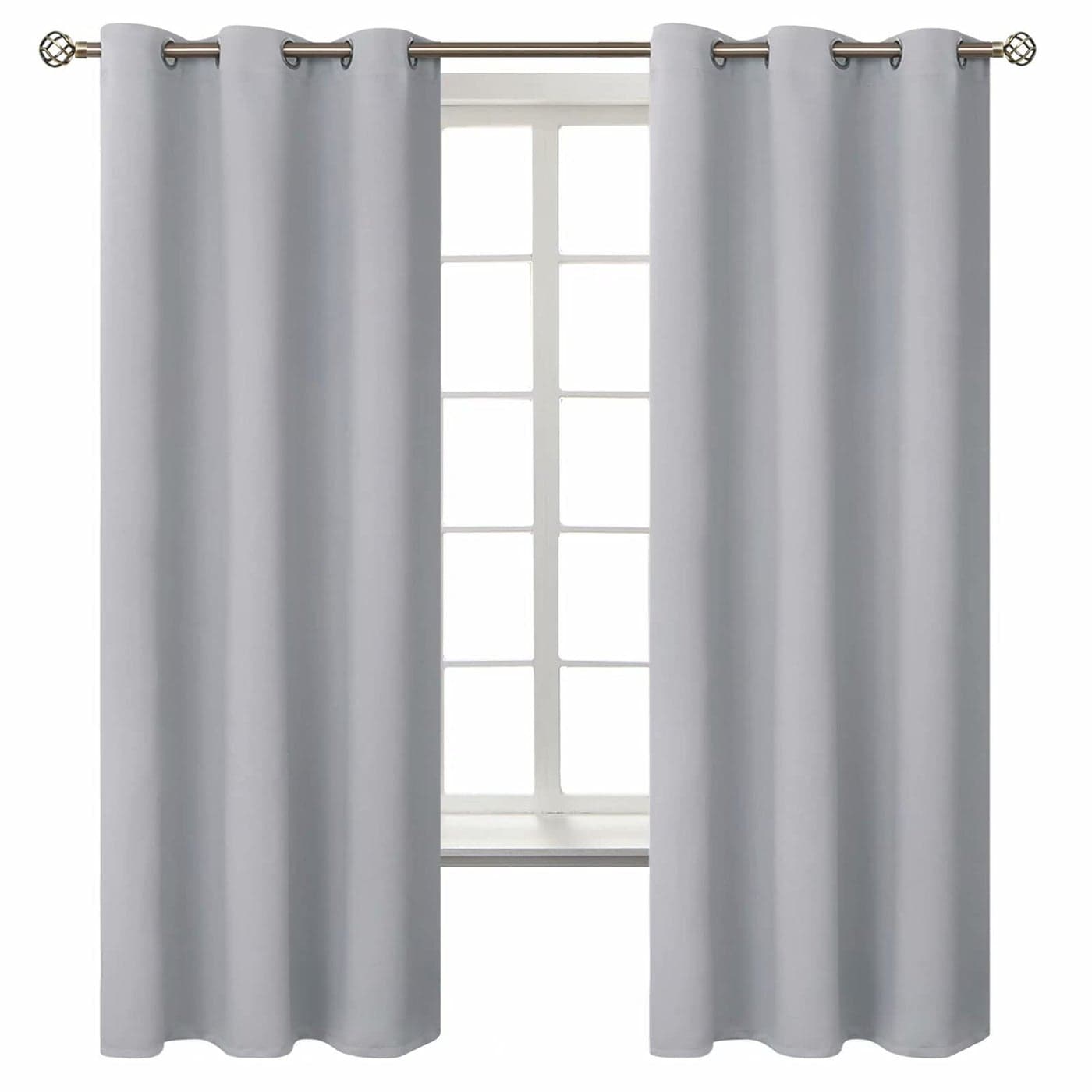 BGment Room Darkening Curtains 63 Inches Long Grommet Thermal Insulated Drapes Window Treatment Curtains for Bedroom 2 Panels 42 x 63 Inch Light Grey