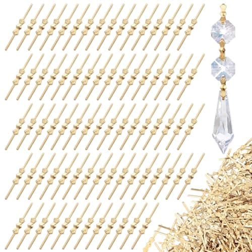 Chunful 1000 Pcs Bow Tie Crystal Connectors Chandelier Crystal Connectors Clips Pins Crystals Replacement Fastening Parts for Connecting ChandelierlampCeiling Light Parts