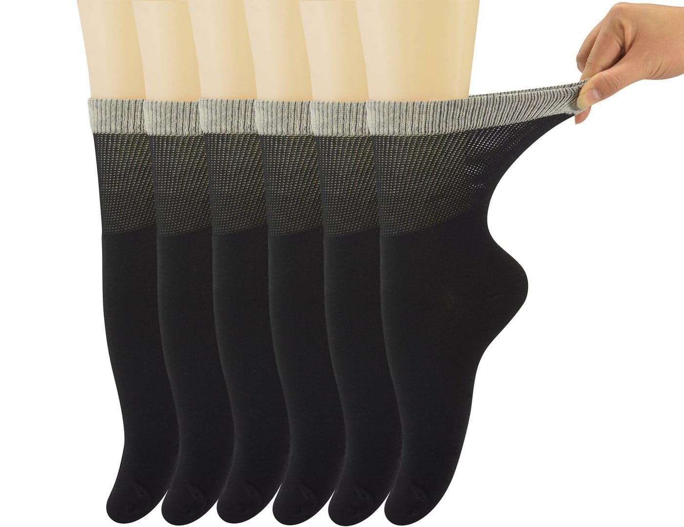 Yomandamor Womens Diabetic Crew Socks With Seamless Toe,6 Pairs Size 9-11