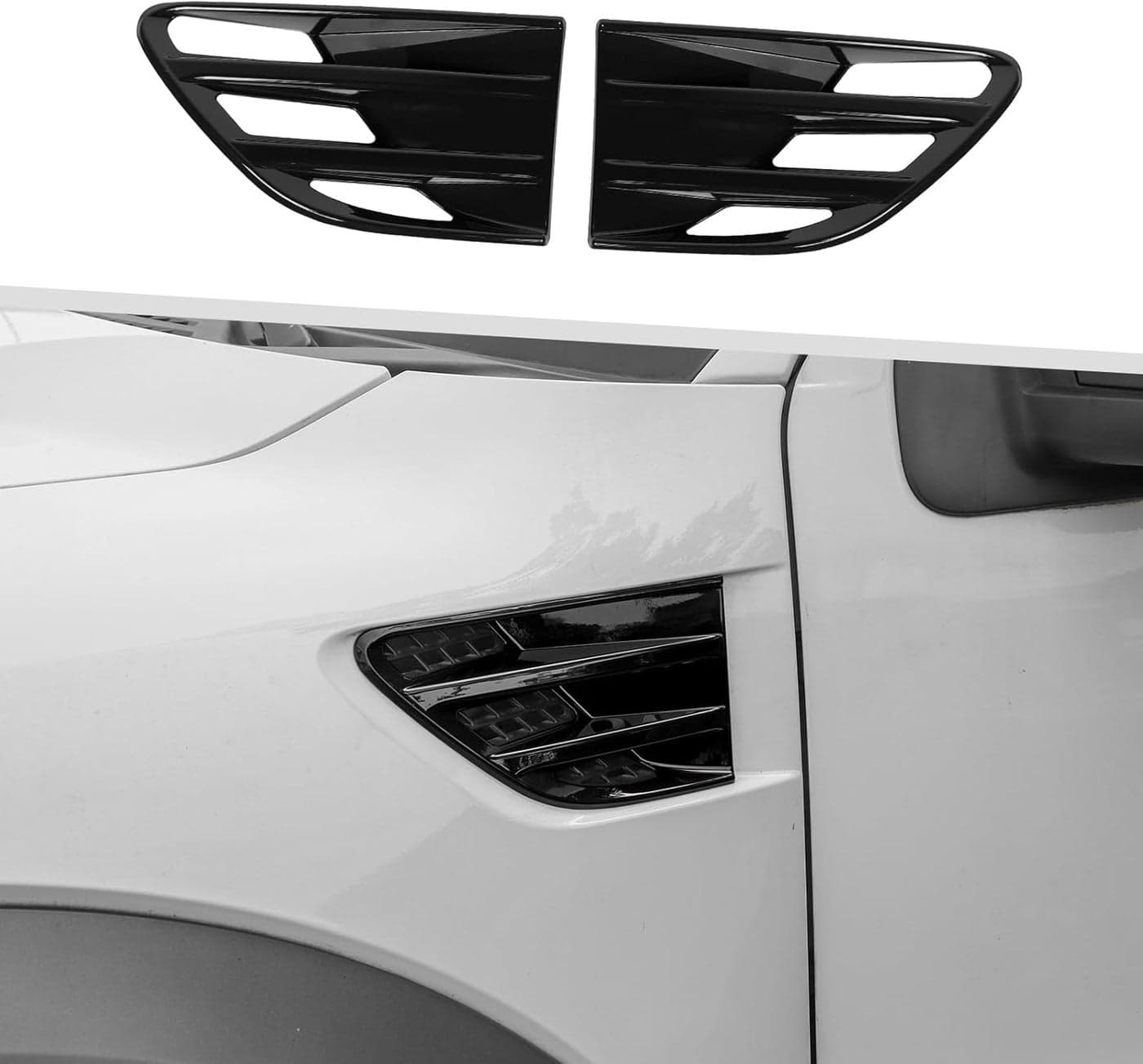 Jimen Car Side Fender Vent Cover Trim for Ford F-150 Raptor