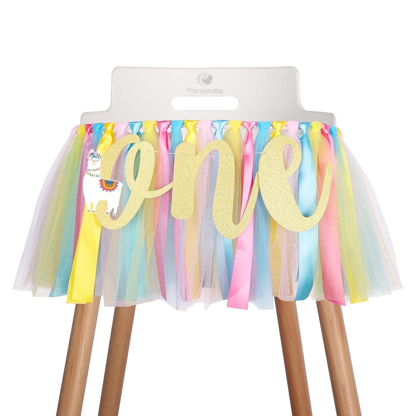 Llama Alpaca Highchair Banner Decoration for Baby 1st First Highchair Happy Birthday Banner High Chair Fabric Garland Party Supplies Pink Black White Photo Props Handmade