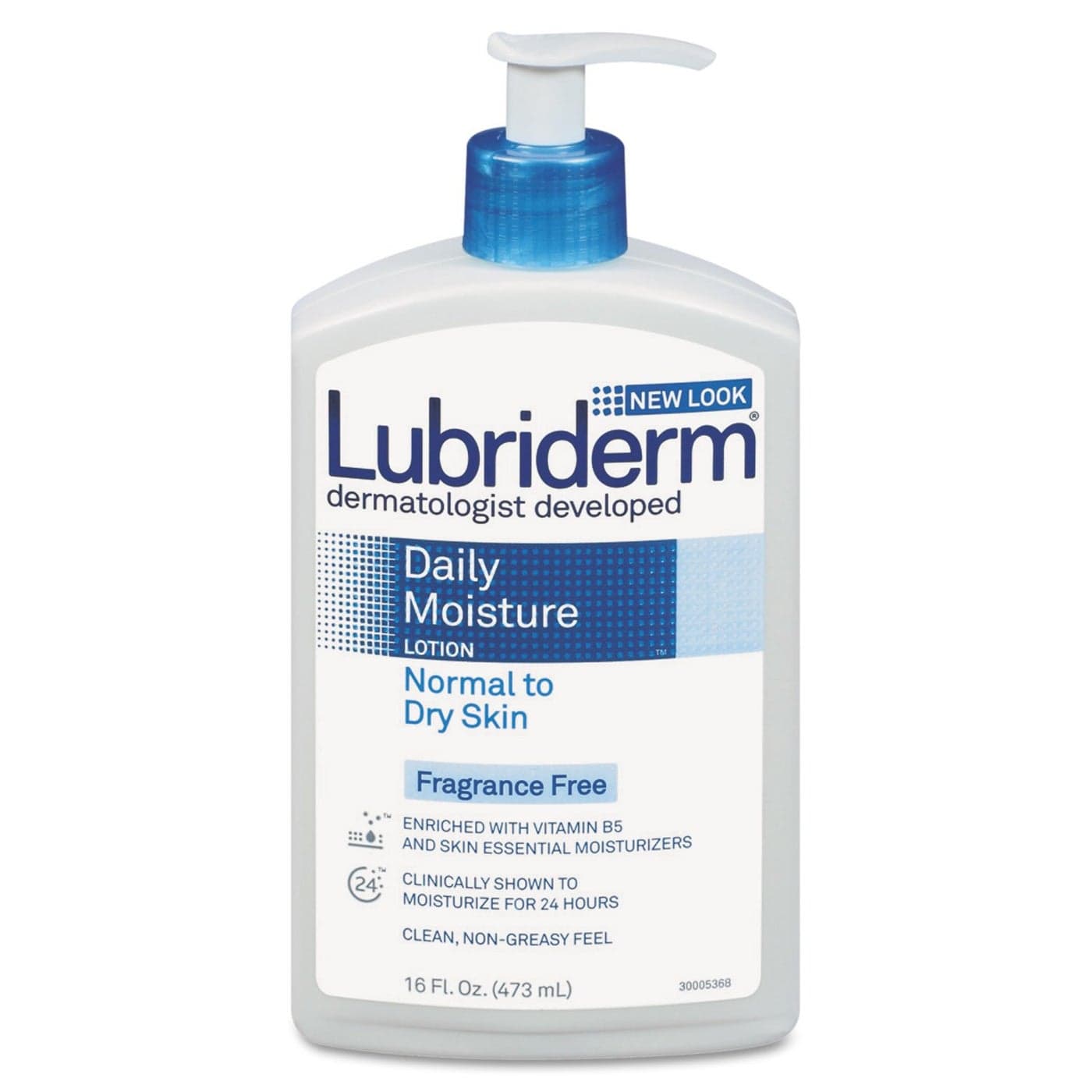 Lubriderm Daily Moisture Hydrating Unscented Body Lotion with Vitamin B5 for Normal to Dry Skin NonGreasy and FragranceFree Lotion 16 fl oz