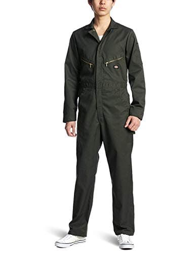 Dickies Men's 7 1/2 Ounce Twill Deluxe Long Sleeve Coverall, Olive Green, Medium/Regular