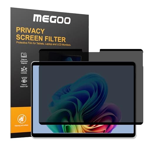 Megoo Magnetic Privacy Screen Protector for Surface Pro 12 inch (2025)– Removable, Anti-Spy, Anti-Glare, Easy Install, Blue Light & UV Blocking