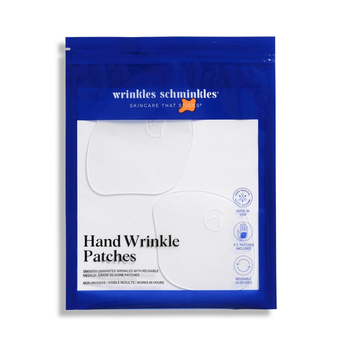 Wrinkles Schminkles Hand Wrinkle Patches Reusable Silicone Wrinkle Pads for Dehydrated Weathered SunExposed Hands Reduce Hand Wrinkles Ideal for Overnight Use 2 Pack