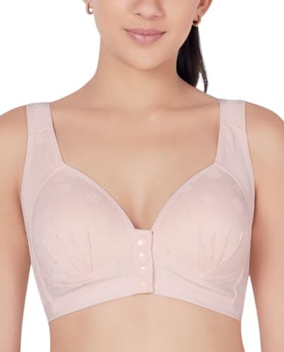 PLUMBURY Women Lightly Padded Front Button Open Maternity|Feeding| Nursing Bra, Beige, Size 40