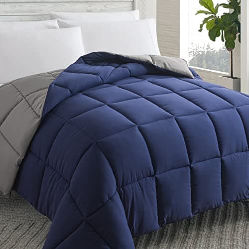 Cosybay Down Alternative Comforter BlueGrey CalKing All Season Soft Quilted California King Size Bed Comforter Duvet Insert with Corner Tabs Winter Summer Warm Fluffy 104x96 inches