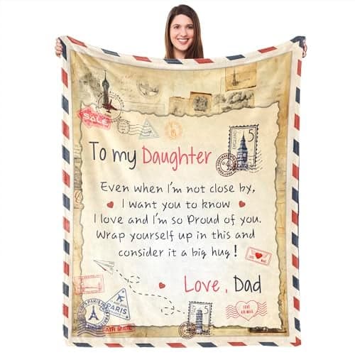 UFOORO Throw Blanket Gifts for Daughter from Dad Best for Daughter Present for Adult Daughters Mothers Day Christmas Valentines Birthday Gifts 55X70