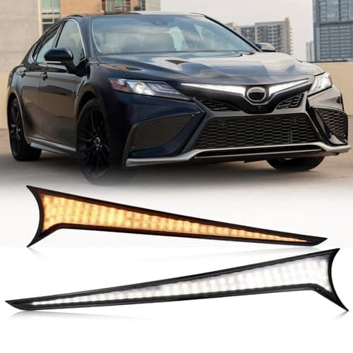 PGTOPONE Centra Front Grille LED Lights,Tail Light Lamps Turn Signal Feature, Front hood light Compatible with Toyota Camry 2018-2023 SE XSE TRD
