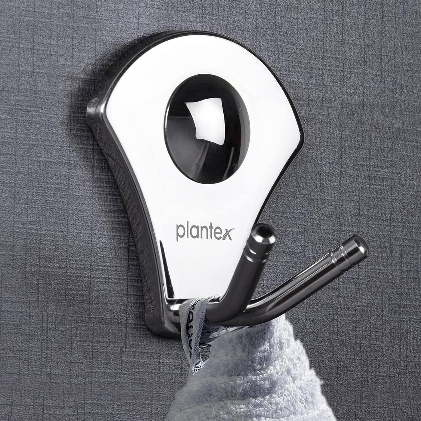 Plantex Royal Stainless Steel Robe Hook ClothTowel Hanger Silver Chrome