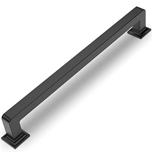 Amerdeco 10 Pack Matte Black Cabinet Pulls 7 Inch Hole Centers Kitchen Cabinet Handles Cabinet Hardware Kitchen Handles for Cabinets Cupboard Handles Drawer Pulls ZH0019