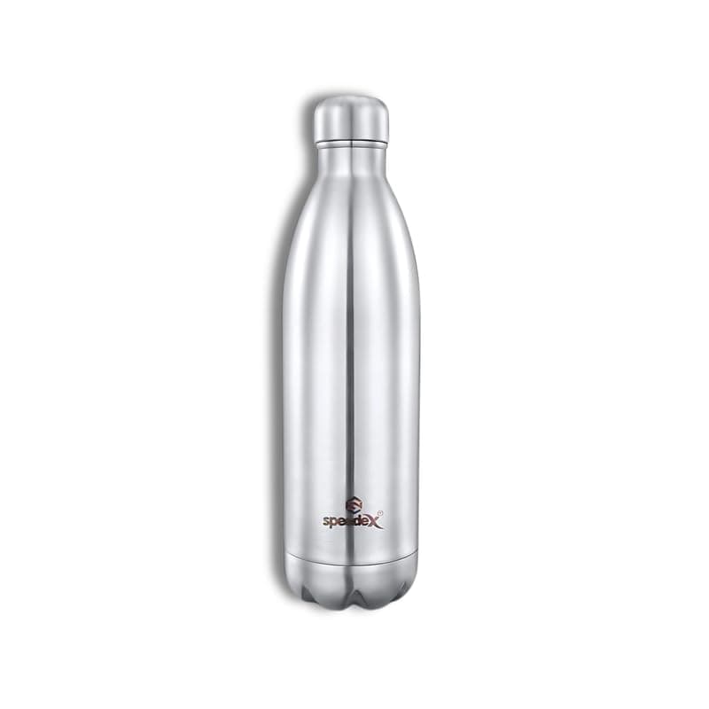 SPEEDEX Thermos Bottle - 1000 ML Vacuum Insulated Stainless Steel for Kids, Men, Women - Thermosteel Bottle Ideal for School, Office, Travel Flask for Hot & Cold Beverages - Silver Colour