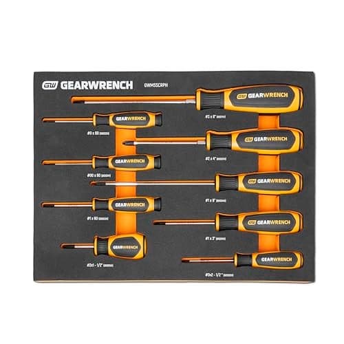 GEARWRENCH 9 Piece Phillips Dual Material Screwdriver Set in Foam Storage Tray - GWMSSCRPH
