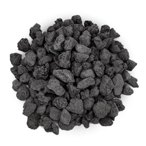 Mr. Fireglass Natural Lava Rock, 0.4"- 0.8" Small Volcanic Lava Rock for Indoor & Outdoor Fire Pits, Fireplaces, Fire Bowls & Fire Table, Decorative Garden Landscaping, Potted Plants -10 Pounds, Black