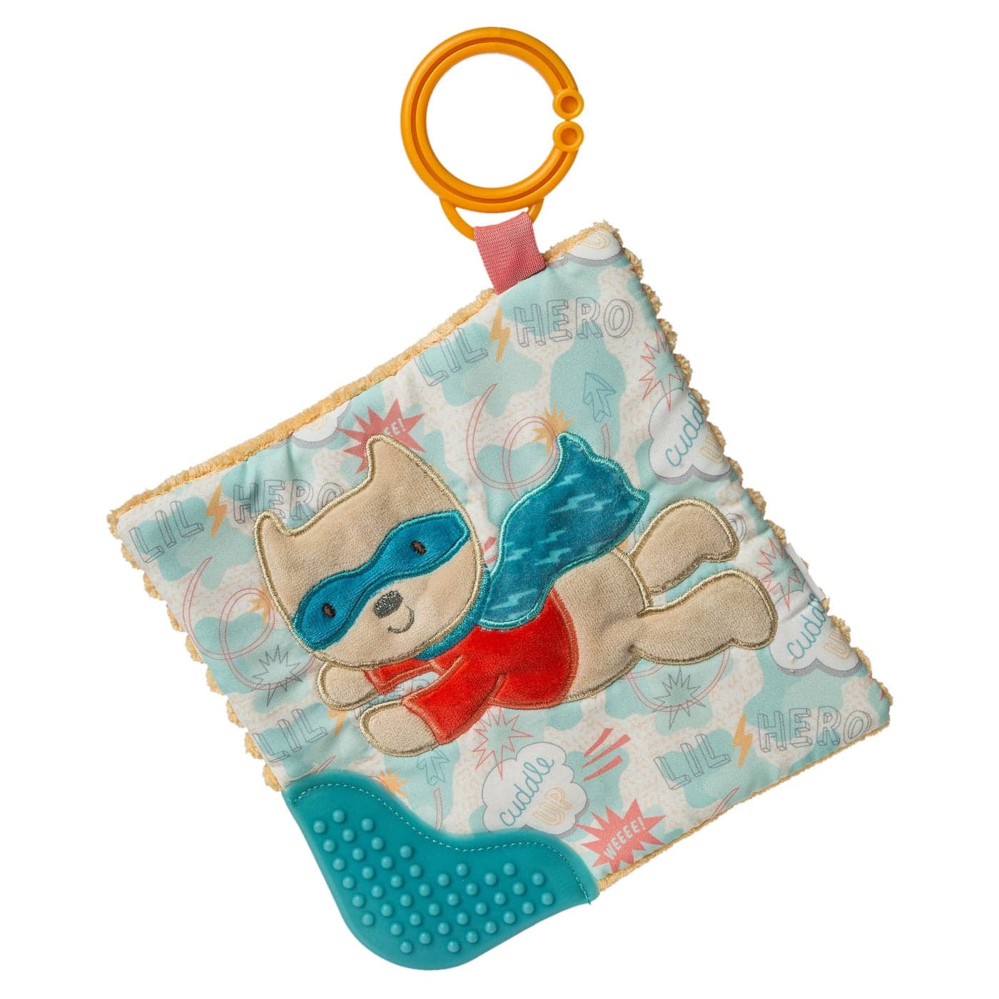 Mary Meyer Crinkle Teether Toy with Baby Paper and Squeaker 6 x 6Inches Lil Hero