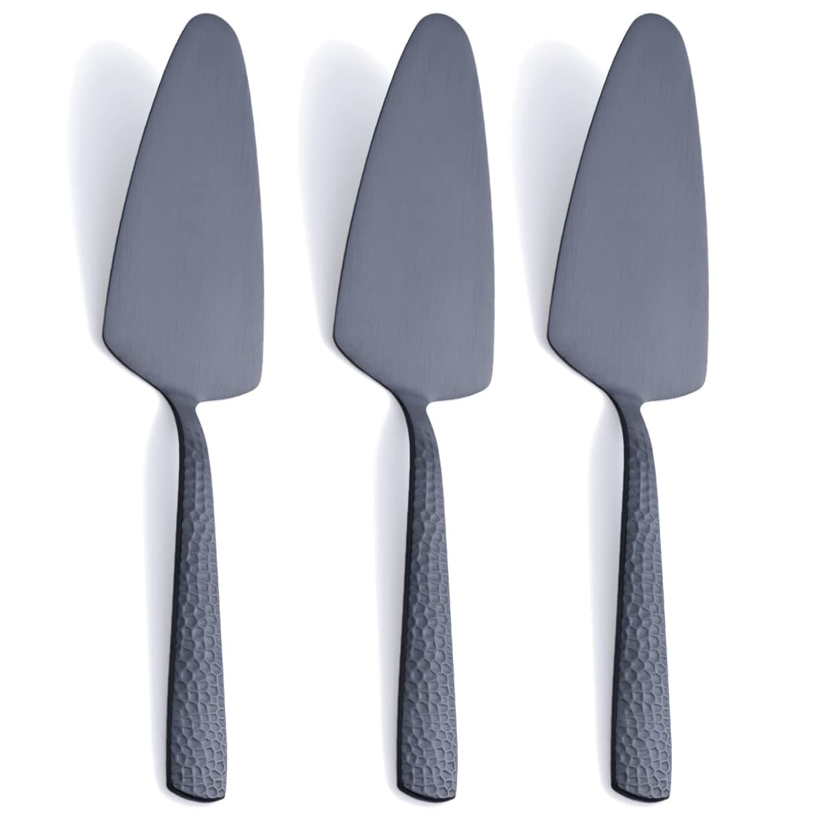 FULLYWARE Matte Black Cake Pie Server 94inch Stainless Steel Heavy Duty Pizza Spatula Satin Finish Set of 3