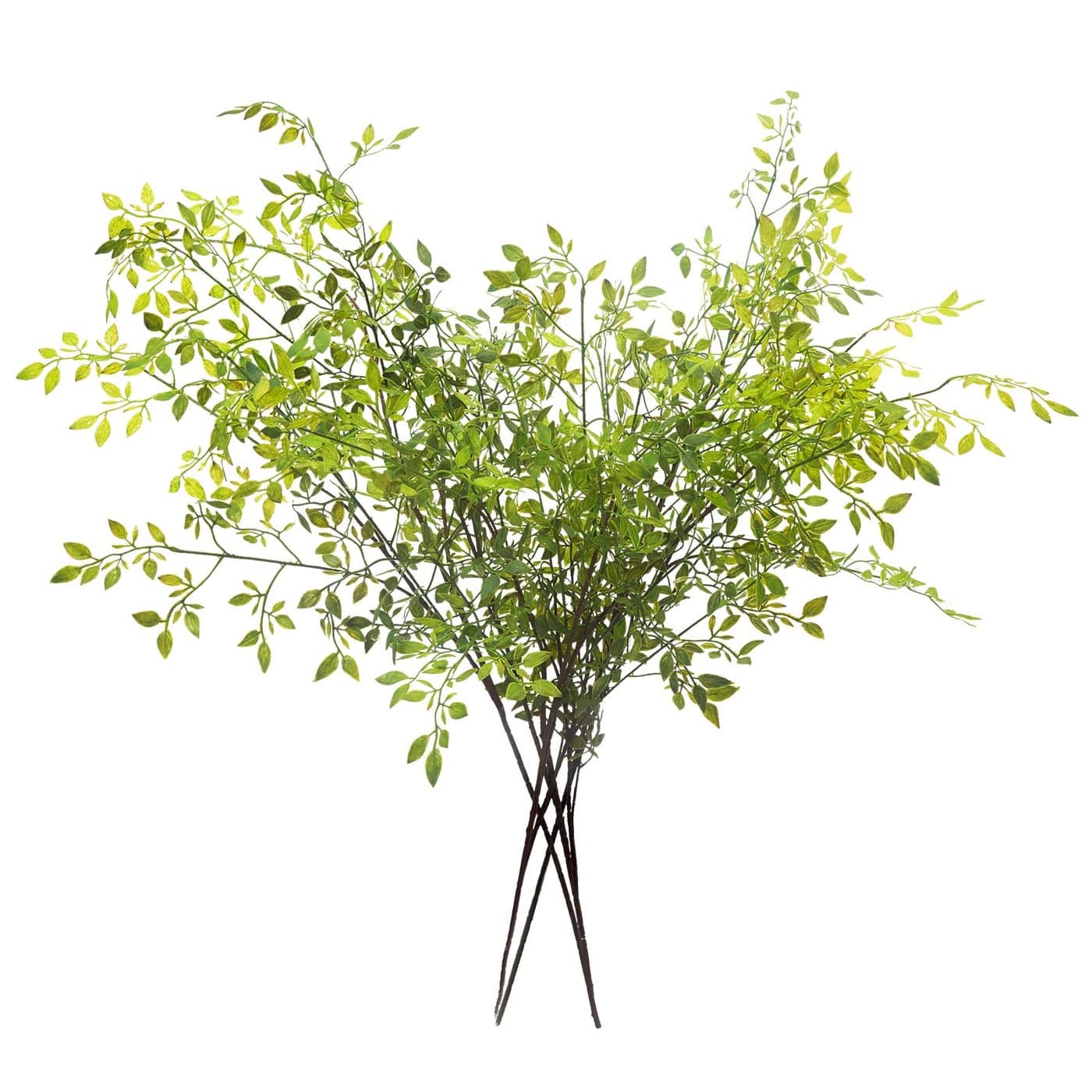 MelorcaGuilla Artificial Plants4PCS 433 Green Nandina Faux Branches for VaseFaux Greenry Stems Fake Plants for Shop Garden Office Home Dcor