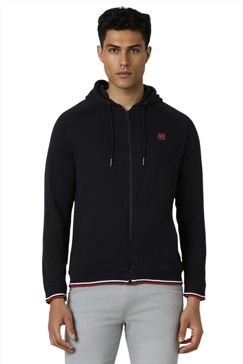 Men Black Solid Hooded Neck Sweatshirt