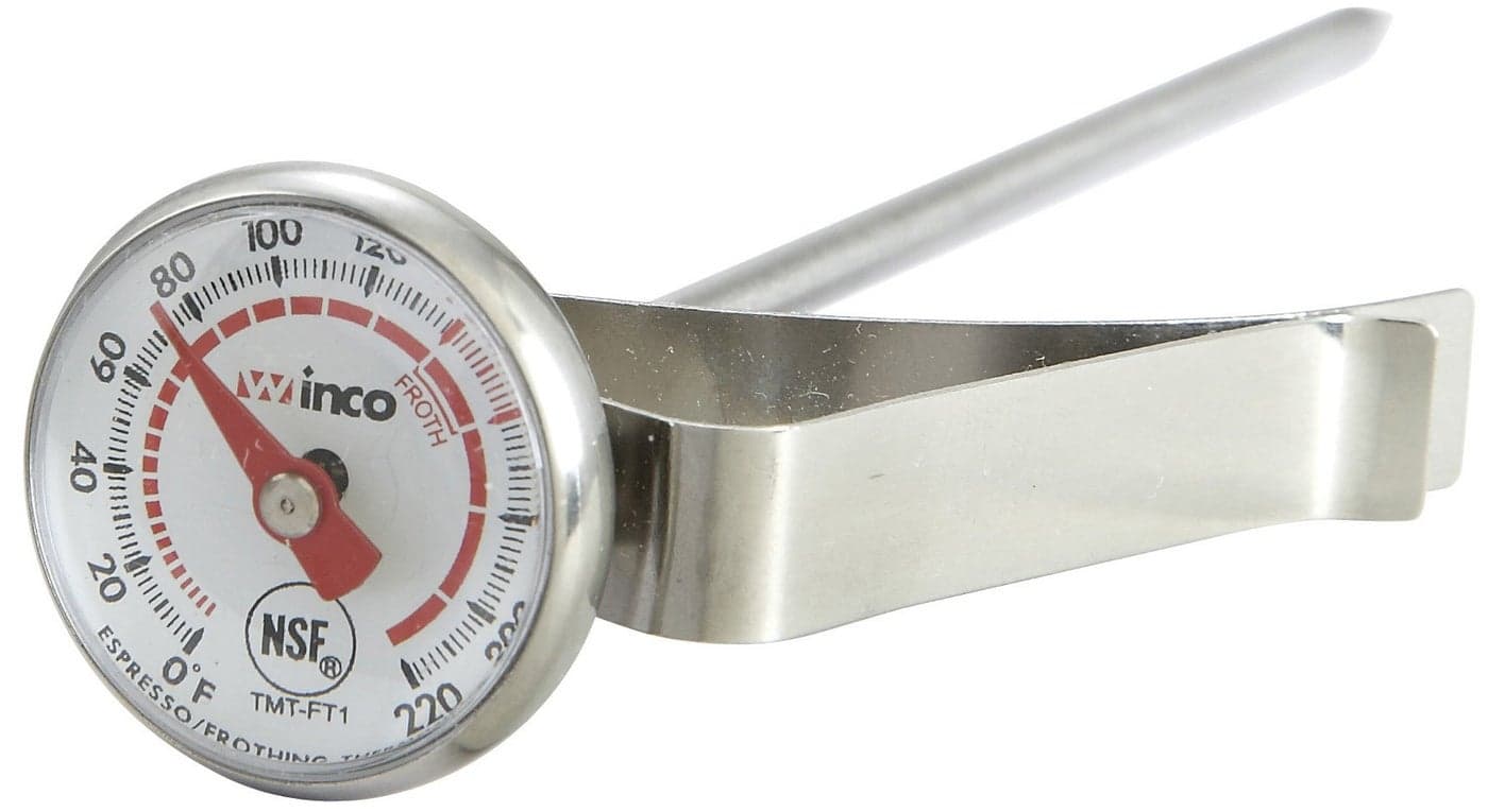 Winco 1Inch Dial Frothing Thermometer with 5Inch Probe TMTFT1