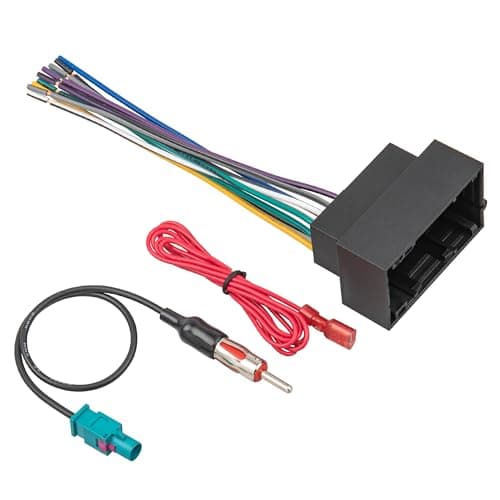 RED WOLF Stereo Wiring Harness Antenna Adapter Fit for 2013-2019 Dodge Ram, Jeep 2014-2020, Chrysler 2015-2020 Aftermarket Radio Nav Cable Connector No Factory Premium Amp