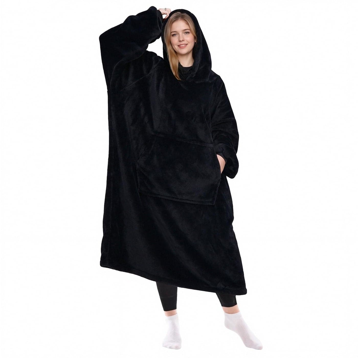 KPBLIS Wearable Blanket Hoodie Gifts for Women Men Cozy Hoodie Blankets Sweatshirt Christmas Birthday Gifts for Women Mom Wife Warm Fleece Hooded Blanket with Sleeves for Adults Red