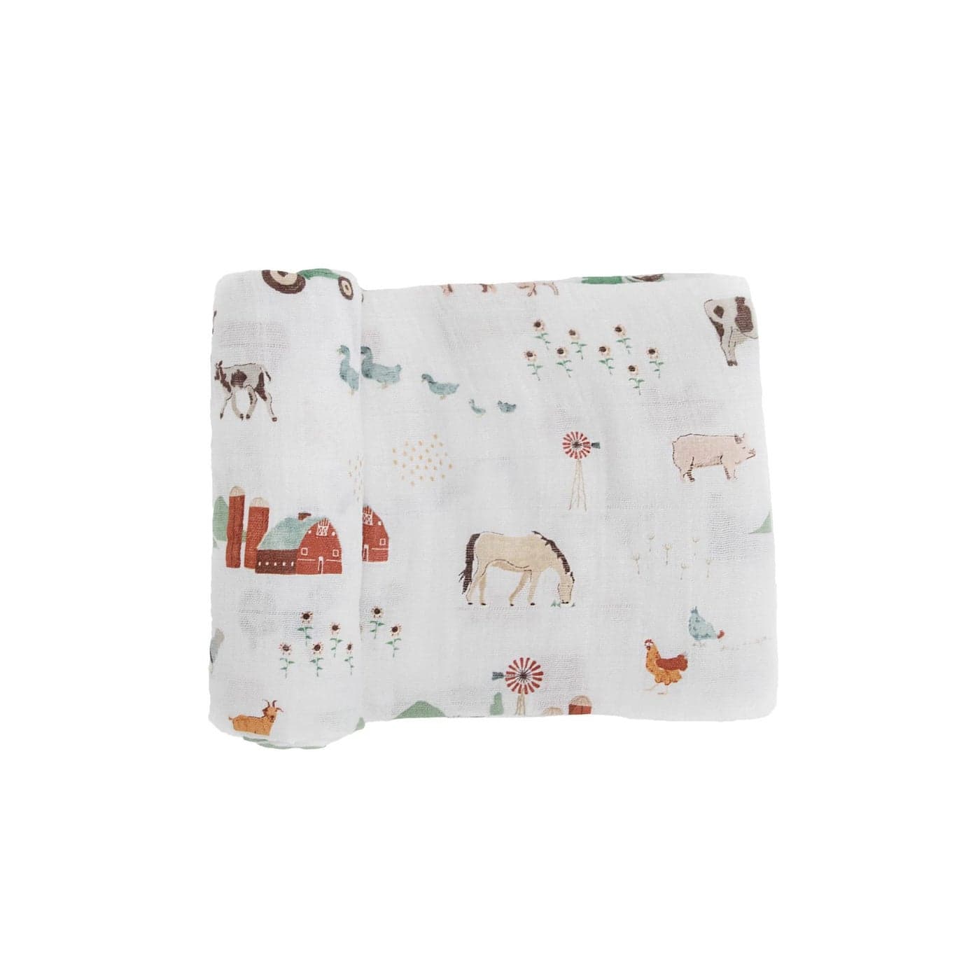 Little Unicorn Premium Cotton Swaddle Baby Blanket Breathable Fabric for swaddling Play Nursing More Farmyard
