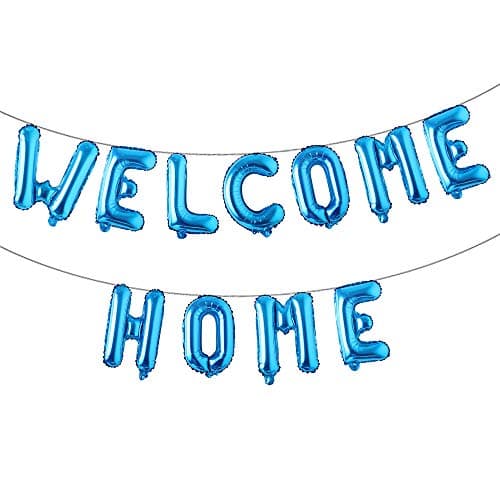 16 inch Welcome Home Balloon Banner Style Balloons Foil Letter Balloon Anniversary Celebration Party Decorations WELCOME HOME BLUE