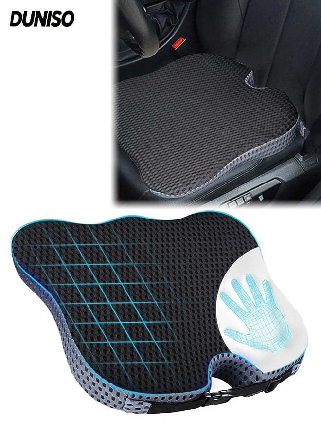 Seat Cushion for Car Seat Driver,Memory Foam Car Seat Cushion,Car Seat Cushions for Driving with Tie,Soft and Comfortable,Improving Driving View,for Office Chair,Car Chair