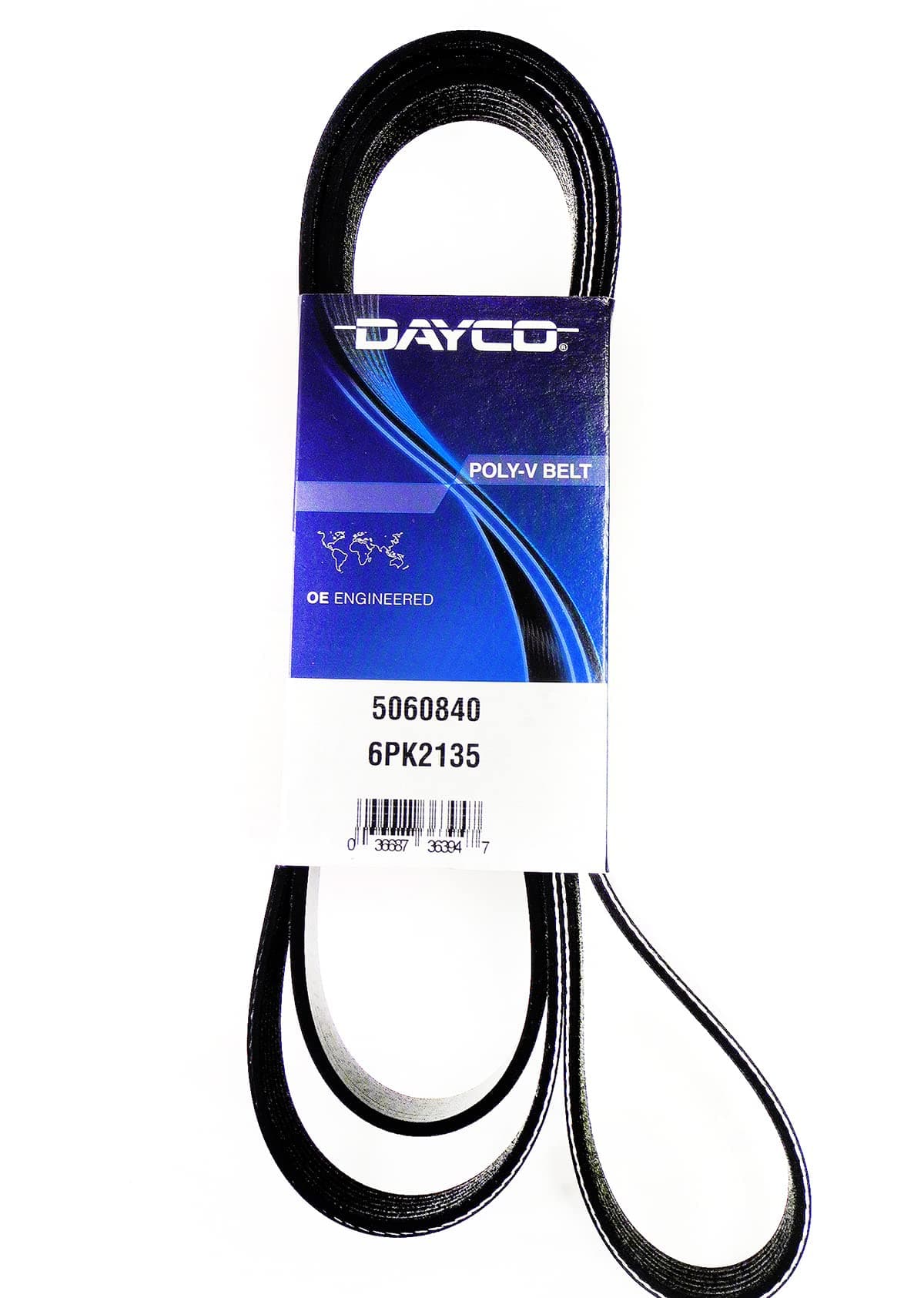 Dayco 5060840 Serpentine 6-Rib Belt with Overall Length of 84 Inches , Black