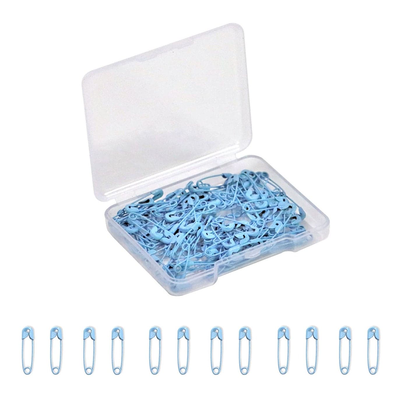 Small Safety Pins19mm Mini Safety Pins for ClothesLight Blue Safety Pin Rust Resistant Nickel Plated Steel Set for CraftingSewingRimming Fastening Clip Button for Garment Hang Tag 120pcsbox