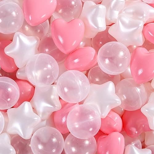 Heopeis Ball Pit Balls Phthalate Free BPA Free Crush Proof Plastic Ball Play Balls for Ball Pit Pool Playpen Babies Kids Children Birthday Parties Pool Tent Party 100Pcs