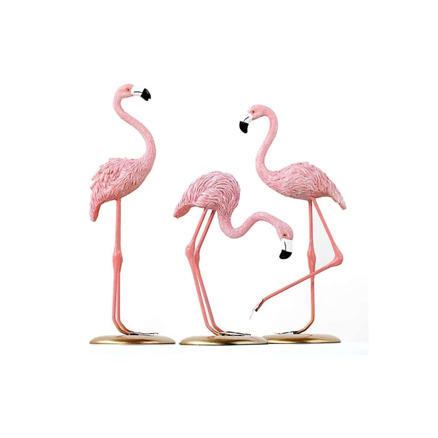 Resin Sculpture, Table Decor Figurine Statue, Desk Ornament Home Decoration Accessories Animal Pink Flamingo Birds Statue for Living Room, Sculpture Gifts for Friends (Set of 3)