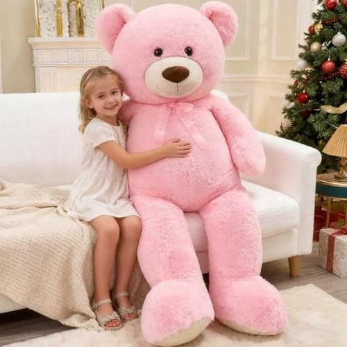 MorisMos Giant Teddy Bear Stuffed Animal 4 Ft51 Big Pink Teddy Bear for Girlfriend Boyfriend Wife Mom Fiance Valentines GiftLarge Stuffed Bear Plush for Christmas Birthday Baby ShowerPink